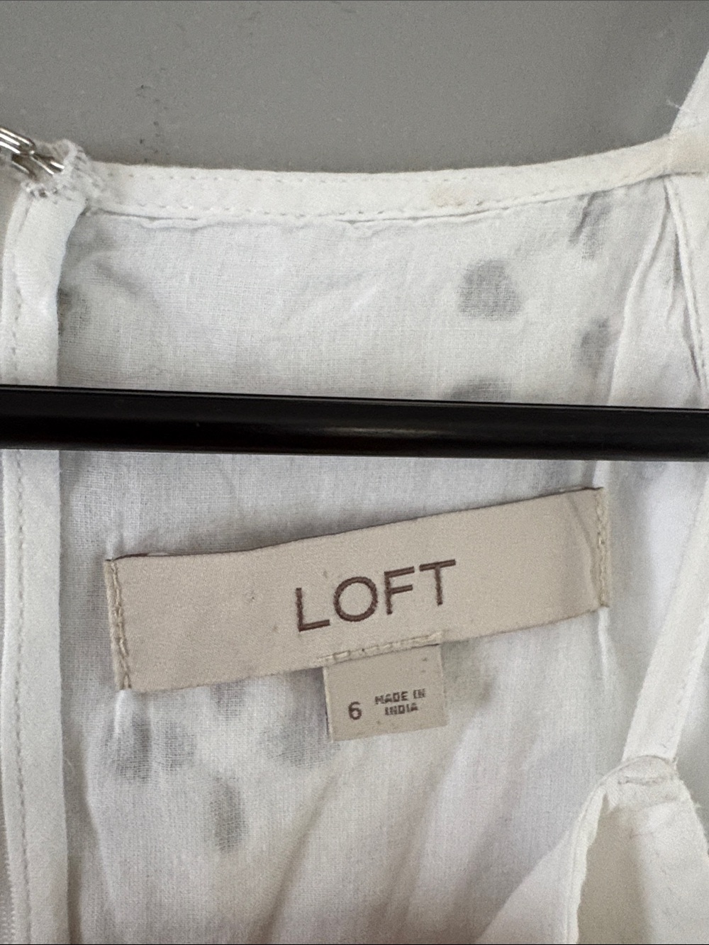 LOFT White Eyelet Spaghetti-Strap Cotton Mini Dress - Picture 3 of 8